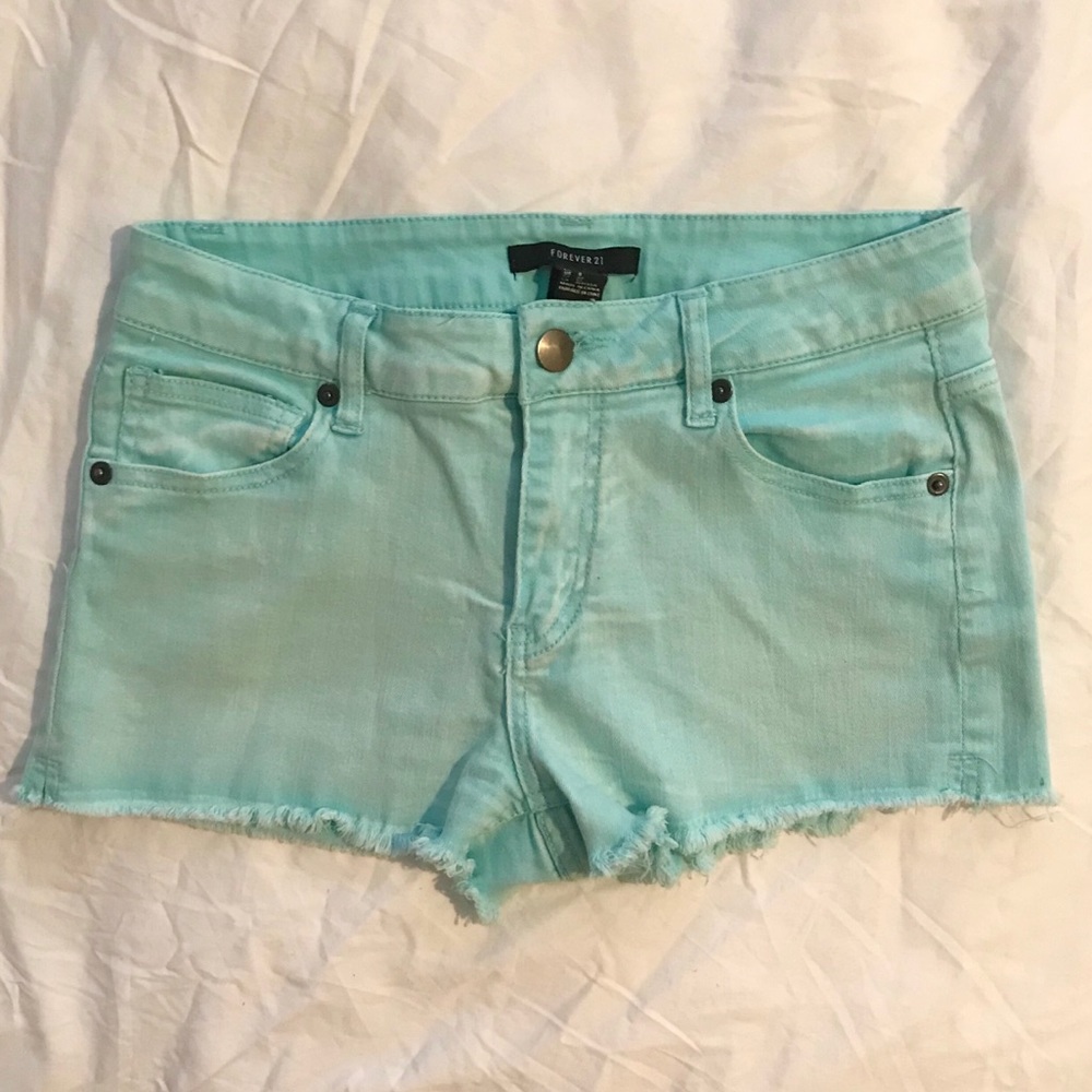 Blue Dyed Denim Shorts